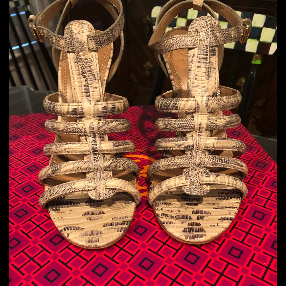 Tory Burch Lizard Print Charlene Heel